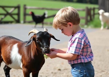 Farmer caring for farm animals, emphasizing ethical practices in petting zoo Netherlands