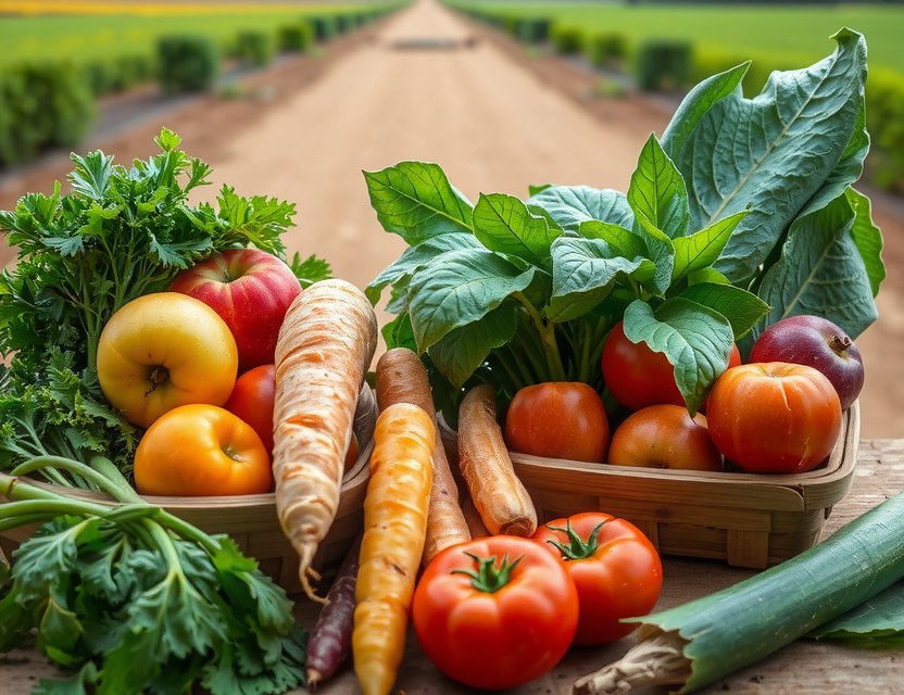 Bountiful harvest of seasonal produce at Playbusid Farm, ready for farm-to-table enjoyment